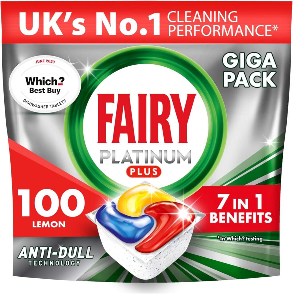 Fairy Platinum Plus All in One Dishwasher Tablets 100 Tabs